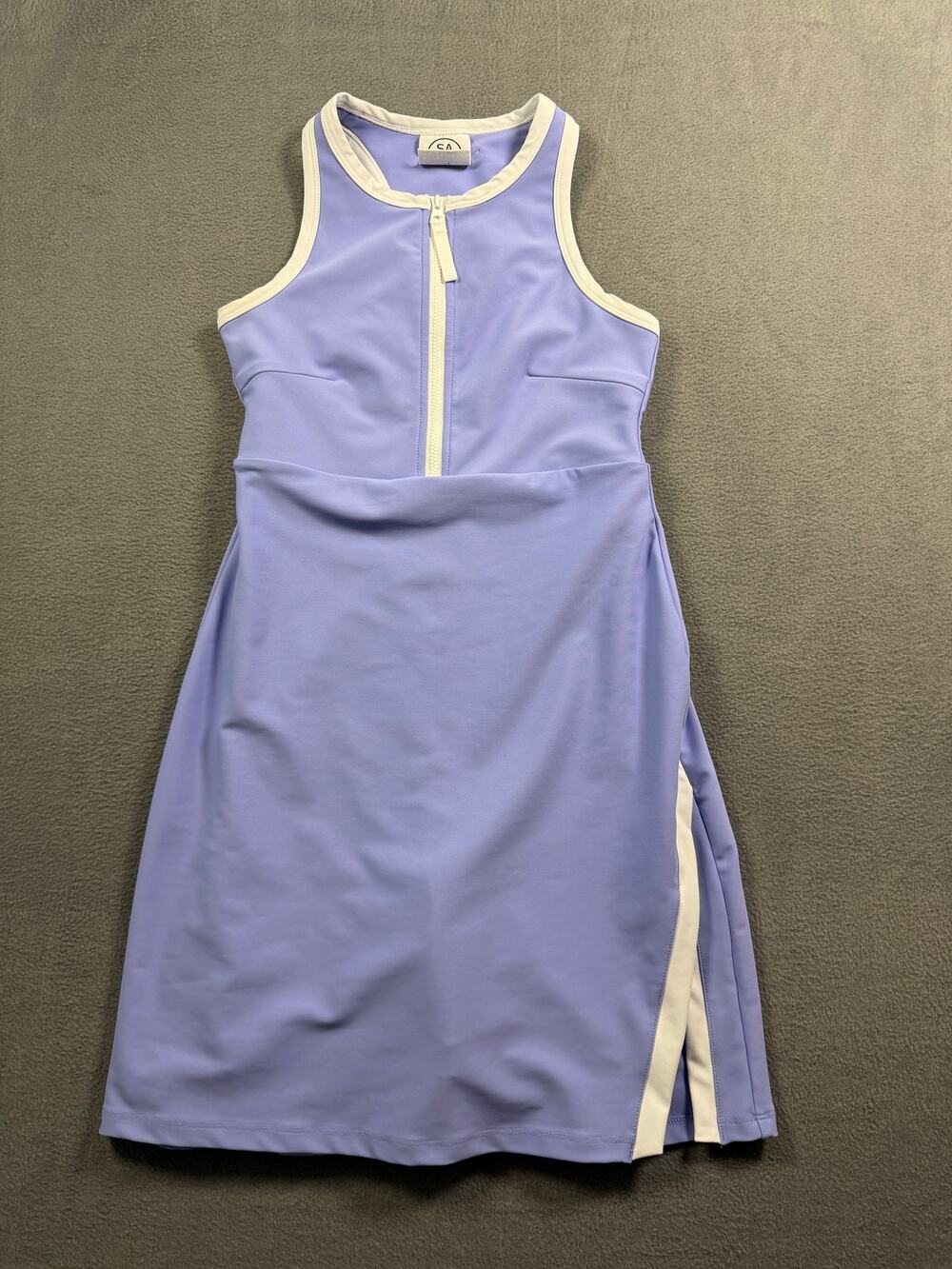 Sage Collective Pale Iris Lavender Zip Front Active Tennis Dress with Shorts XS